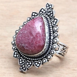 Rhodonite Gemstone Handmade Silver Jewelry "9" - Picture 1 of 10