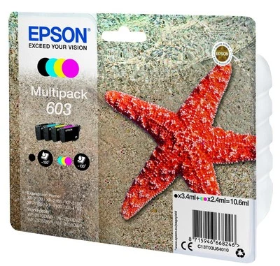 Epson 603 BCMY Multipack Starfish Ink Cartridges XP-4100 Original Genuine NEW - Image 1 of 4