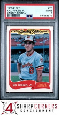 Fleer 1985 edición limitada #28 Cal Ripken Jr. Orioles Hof PSA 9 Foto 1 de 2