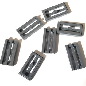 7X LEGO 2412 / 30244 1x2 Tile Grille Dark Bluish Gray (7 Pieces)