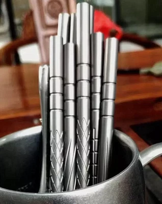 1Pcs 180*7mm Individual Pure Titanium Straw Picnic Environmental Protection EDC - Image 1 of 4