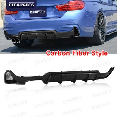 Rear Bumper Diffuser Carbon Fiber Style For 2014-2020 BMW F32 F33 F36 M Sport - Image 1 of 4