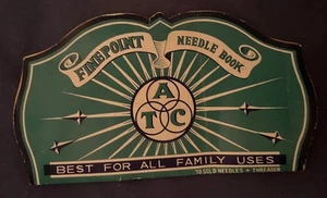 Vintage Finepoint Needle Book Green- with original needles Made In Japan ATC - Picture 1 of 4