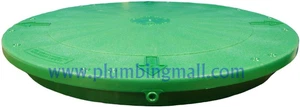 24" Heavy Duty Flat Riser Lid for Risers or Corrugated Pipe Risers, Green - Picture 1 of 4