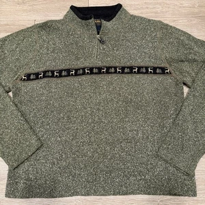 Woolrich Women’s Sweater M Green Long Sleeve 1/4 Zip Up Reindeer Embroidery - Picture 1 of 11