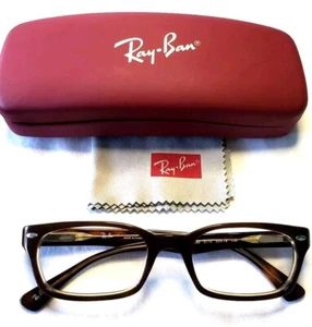 Ray Ban RB5150 Brown Rectangle Eyeglasses *Only Frames 50/19~135 & Case - Picture 1 of 12