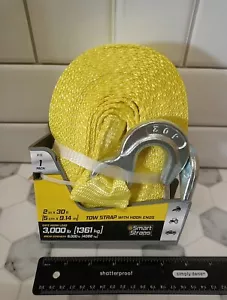 Smart Straps 2in x 30ft Tow Strap With Hook Ends 3000lb Safe Work Load #132 FS! - Bild 1 von 6
