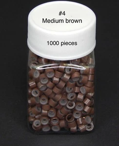 Silicone Lined Micro Rings Link Crimp Beads for Feather Hair Extension 1000 Pcs - Picture 1 of 1