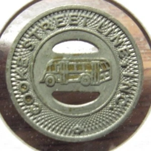 Token de autobús de tránsito Cooke Street Line Inc. Waterbury, CT 1949 - Connecticut - Imagen 1 de 2