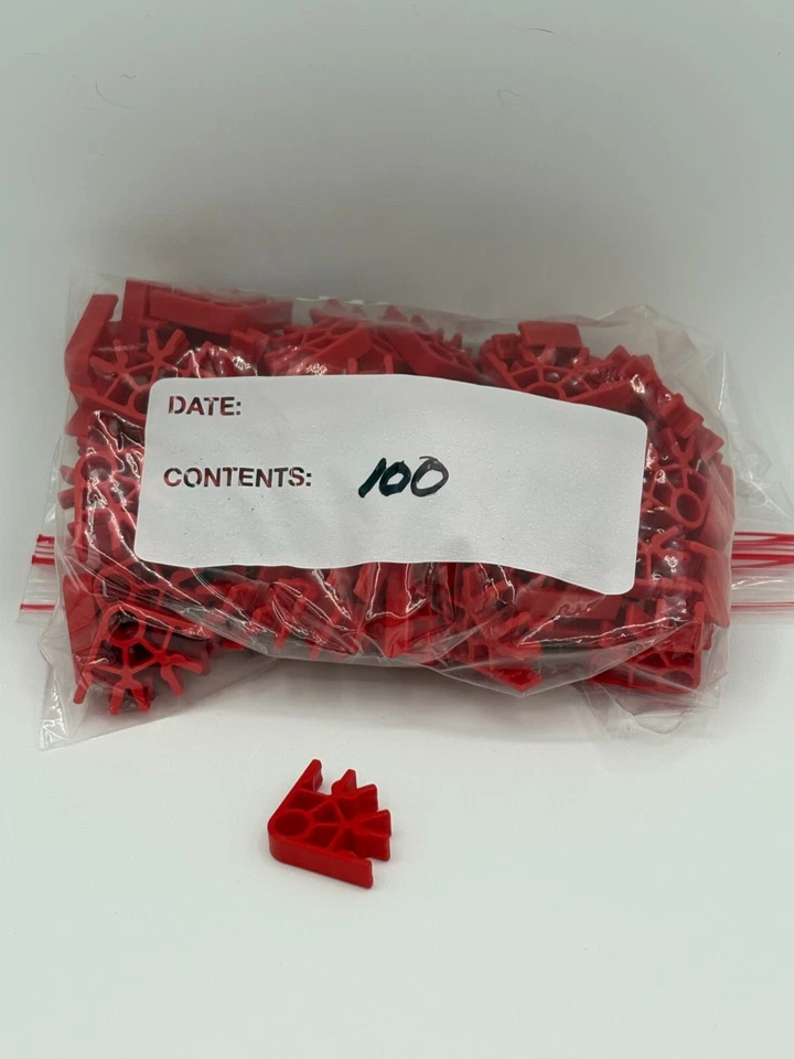 100 K'NEX Red Connectors 3 Way 3D Standard Replacement Parts KNEX Bulk Lot - Image 1 of 1