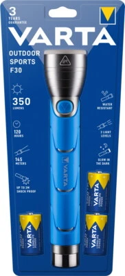Varta Taschenlampe LED Outdoor Sports F30 inkl. 3x C Batterien 18629 - Bild 1 von 4