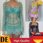 Ladies Bra Top Cardigan Mini Skirt Backless Hollow Out Low Cut Clubwear Clothing