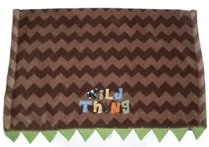 Tiddliwinks Wild Thing Baby Blanket Brown Green Tan Chevron Security Lovey 30x40 - Picture 1 of 2