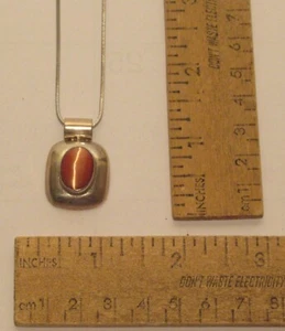 MEX 925 COLGANTE ATI marcado - Piedra o montura color melocotón - Cadena tono plata - Imagen 1 de 8