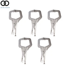 5 Pcs 11" Locking C Clamp Adjustable Pliers Grip W/ Swivel Pad Vise Jaws - Picture 1 of 8
