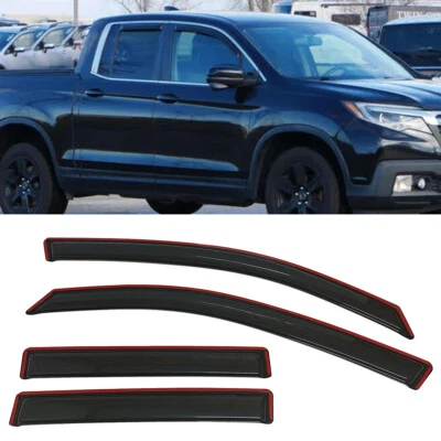 IN-CHANNEL Smoke Window Visors Sun Vent Rain Guard Fit Honda Ridgeline 2017-2025 Foto 1 de 4