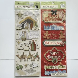 K&Company Adhesive Chipboard Tim Coffey TC Christmas Word & Nativity Stickers - Picture 1 of 4