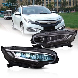 Faros de proyector LED completo con señales secuenciales para Honda Civic 2016-2021 L+R - Imagen 1 de 16