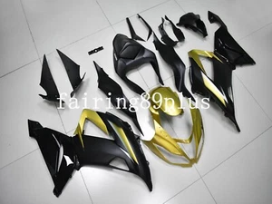 Matte Black Gold ABS Injection Bodywork Fairing Kit Fit for ZX6R 636 2013-2018 - Picture 1 of 7