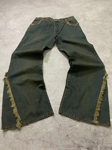 VTG Route 66 USA Cowboy style Jeans Dirty Denim Pants Distressed Size S - Picture 1 of 10