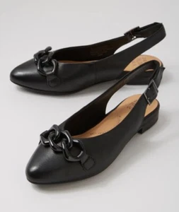 BNIB - ZIERA LEATHER SLINGBACK SH OES - SIZE 39 (SIZE 8) - BEAUTIFUL - Picture 1 of 9