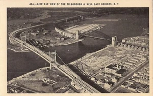 REAL PHOTO: Triborough (RFK) & Hells Gate Bridges - BIRDSEYE - Picture 1 of 2