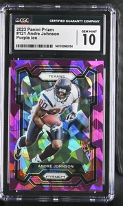 THE ONLY CGC GEM MINT 10! 2023 Panini Prizm #121 ANDRE JOHNSON Purple Ice /225 - Picture 1 of 3