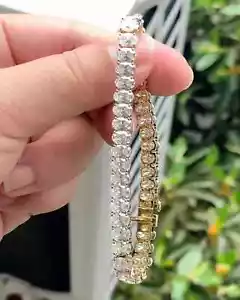 20Ct Oval Cut Lab-Created Diamond Women's Tennis Bracelet 14K Yellow Gold Plated - Picture 1 of 7