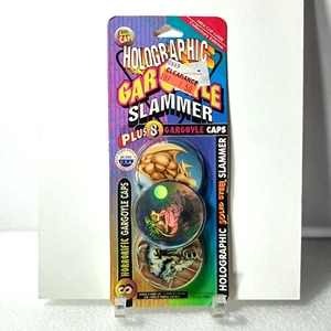 Golpeador de gárgola holográfico y 8 tapas de gárgola POGS 1994 AGC nuevo paquete - Imagen 1 de 6