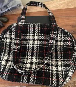 Vera Bradley Tweed Collection Kantinentasche schwarz, weiß & rot kariert Handtasche - Bild 1 von 10