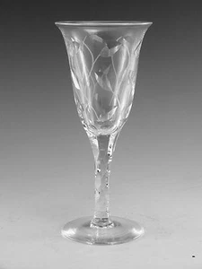 TUDOR Crystal - des. C Farquharson - LEAF Cut - Wine Glass / Glasses - 6" - Picture 1 of 4