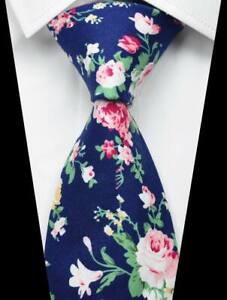 New Florals Blue Green Pink White 100% Cotton Men's Necktie Neck Tie 3.15''(8CM)