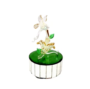 Vintage Music Box Hummingbird Rotating Mirrored Gold Accents - Picture 1 of 6