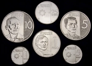 Philippines 10 Piso to 1 Sentimo 2017 to 2018 UNC Set - 6 pcs (GLCS-002) - Picture 1 of 2