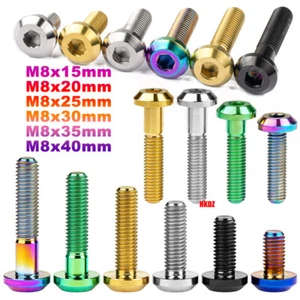 M8 Titanium Bolt 15mm~40mm Umbrella Inner Hex Ti Screw for Bike Motorcycle Brake - Picture 1 of 23
