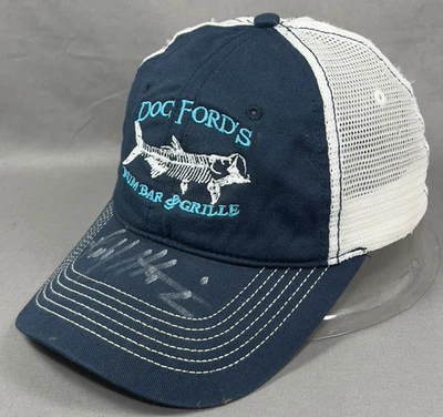Doc Fords Bar Grill Strapback Hat Navy Trucker Mesh Florida Souvenir Dad Mens - Image 1 of 4