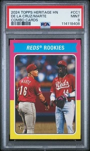 2024 Topps Heritage High Number Combo #CC-1 Elly De La Cruz / Noelvi Marte PSA - Bild 1 von 2