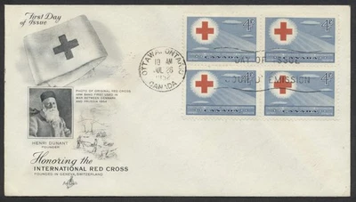 1952 #317 Conferencia de la Cruz Roja FDC Bloque Arte Artesanía Cachet Ottawa Foto 1 de 2