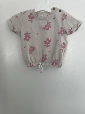 Jessica Simpson Bebé Niñas Allover Floral Cintura Ajustada Algodón Camiseta Beige 18M Foto 1 de 4