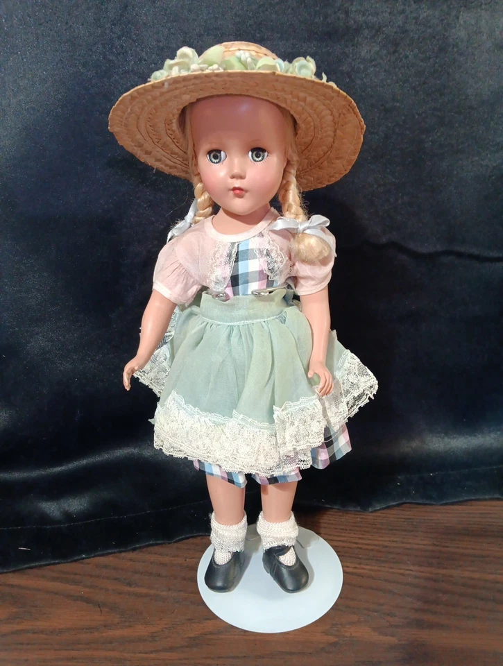 Muñeca de colección Arranbee Nancy Lee 14" en precioso vestido a cuadros con delantal, enagua sombrero Foto 1 de 4