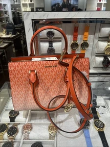 Michael Kors Sheila Medium Corner Zip Satchel Handtasche Red Clay Ombre - Bild 1 von 13