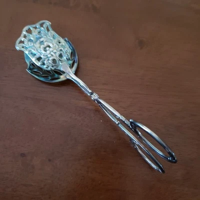 Винтажные посеребренные щипцы для выпечки Solingen Германия декоративные ножницы стиль пирсинг - Изображение 1 из 4