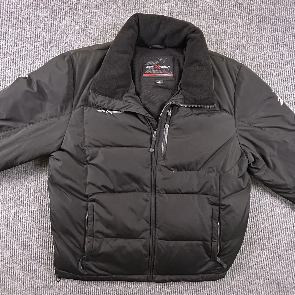 Abrigo acolchado ZeroXposur para hombre XL negro cremallera completa con bolsillos interiores chaqueta para nieve Foto 1 de 4