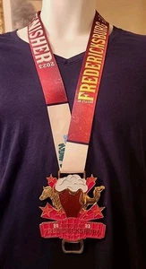 2023 Fredericksburg Marathon Finisher Medal with Beer Bottle opener Zebra Camel - Picture 1 of 3