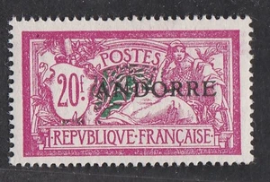 ANDORRA (FR) 1931 MLH 20f PRIMA EMISSIONE SOVRASTAMPATA - Foto 1 di 2