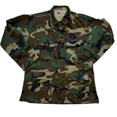 Propper Mens Large Long Woodland Camo Military Combat Field Jacket BDU Coat - Image 1 of 4