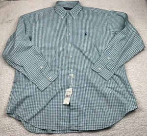 Ralph Lauren Blake Button Up Hemd Klassiker 2-lagig Herren XL Grün Blau Langarm - Bild 1 von 6