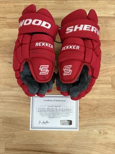 Alex DeBrincat Detroit Red Wings Game Worn Gloves Photomatched 8/14/2025 - Picture 1 of 6