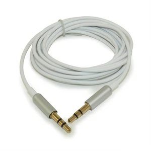 6ft EXTRA SLIM 3.5mm Mini-Stereo TRS Male to Male Gold Plated Cable  White - Picture 1 of 3