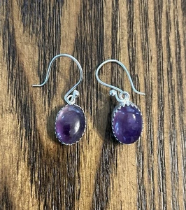Orecchini a goccia in argento sterling 925 con pietra preziosa ametista - Foto 1 di 3